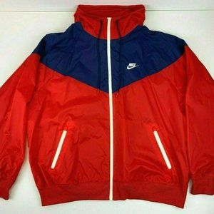 Nike Windrunner Windbreaker Red/Blue Hooded Jacket AR2191-657 - Men’s Size Large